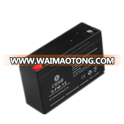 rechargeable sealed lead acid battery 6v12ah