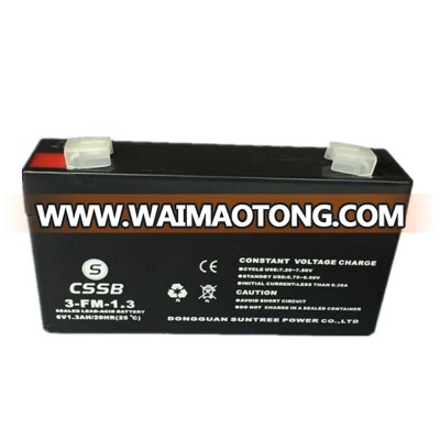 rechargeable lead acid battery 6V1.3AH